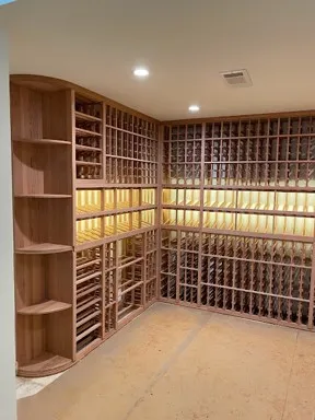 Custom Wine Cellar All-Heart Redwood Left Side