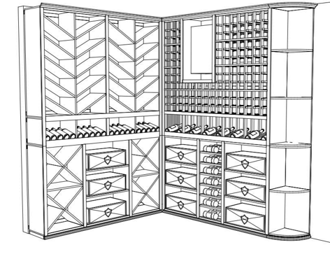 Custom Wine Cellar Rustic Pine Blueprint